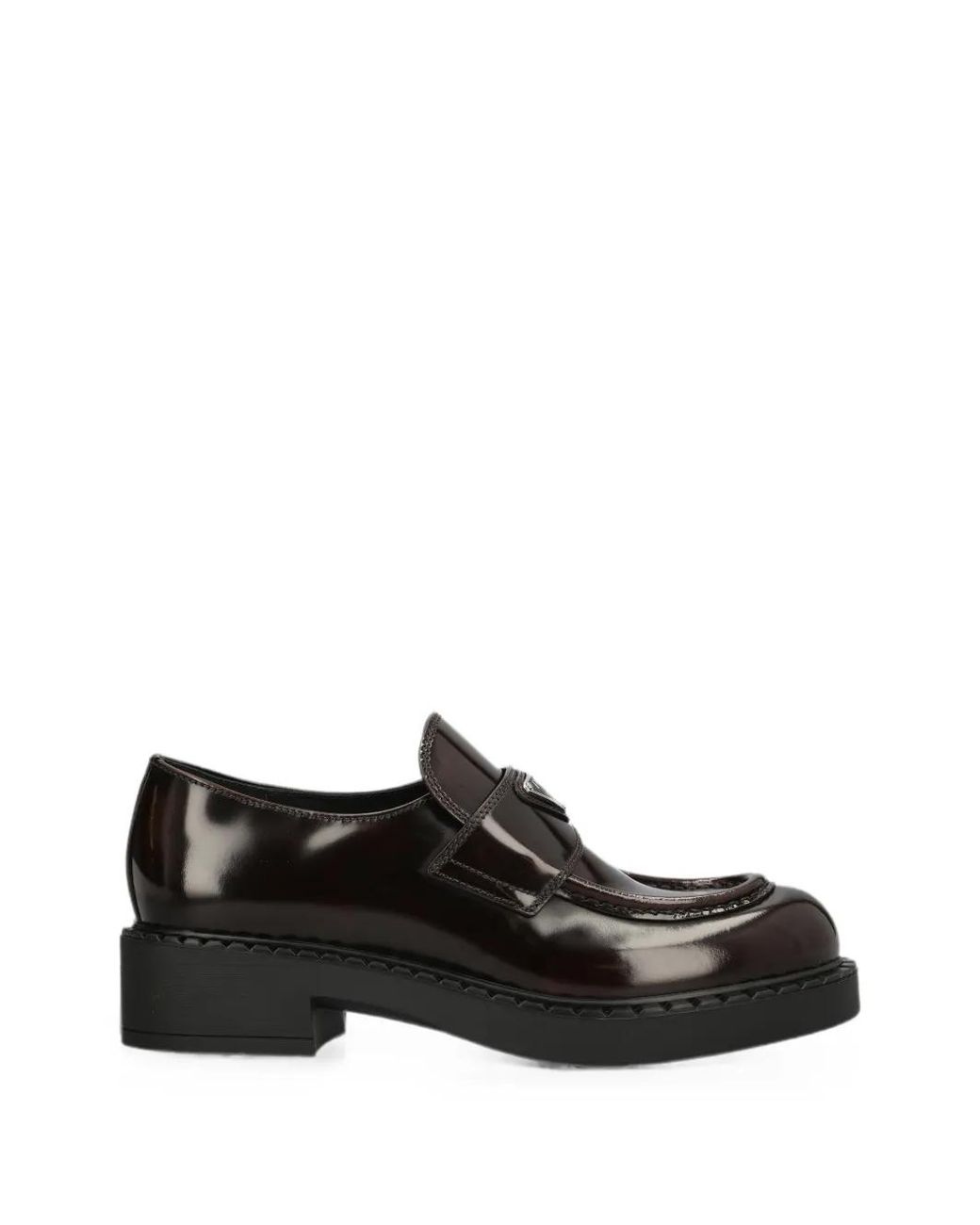 Prada Black Chocolate Brushed-Leather Loafers