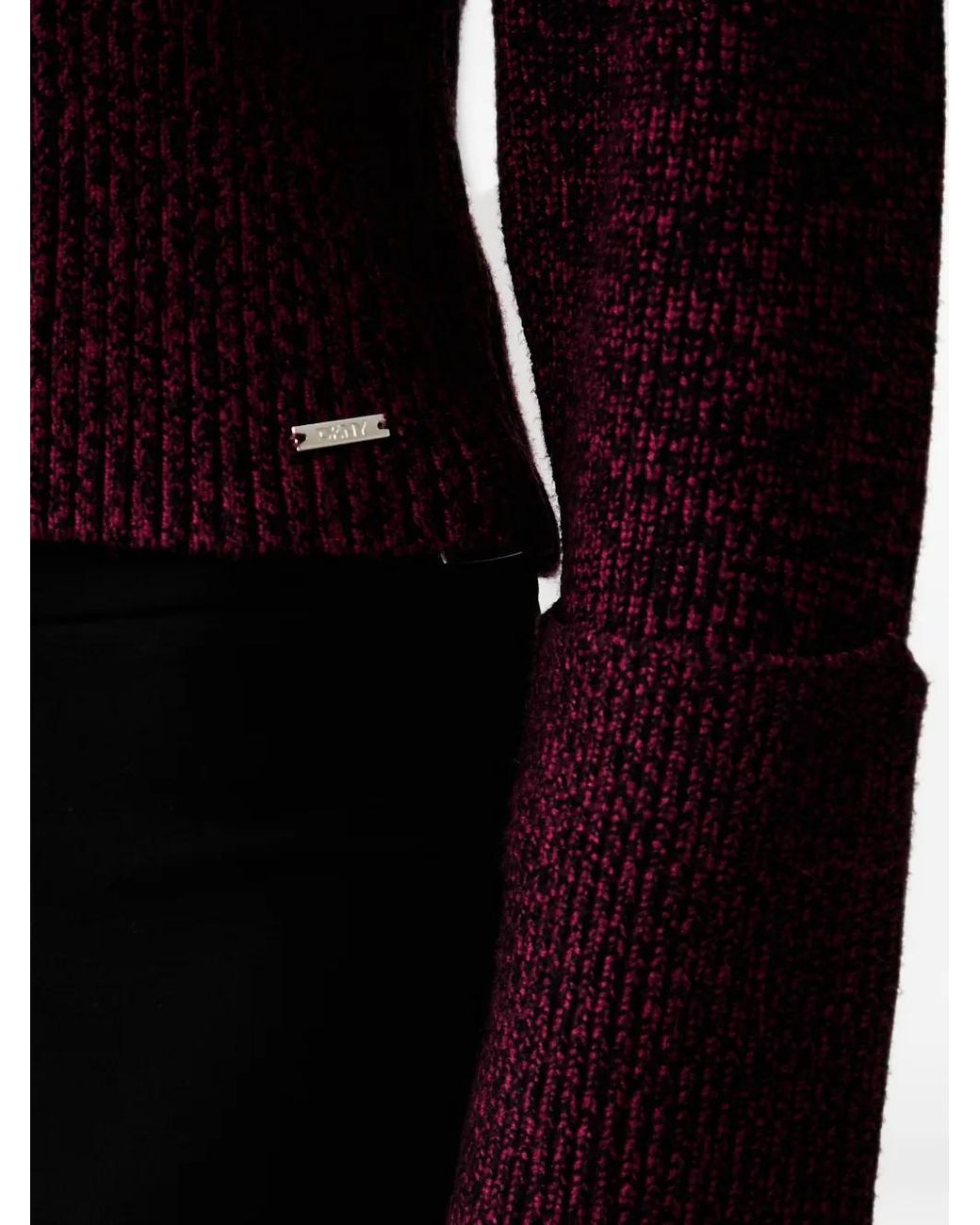 DKNY Red Ribbed-Knit Raglan-Sleeve Sweater