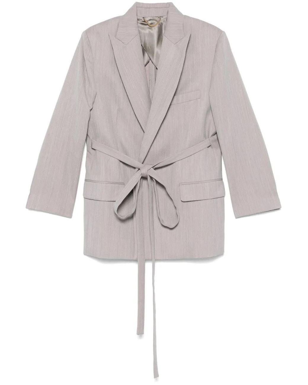 Victoria Beckham White Tailored Belted Blazer