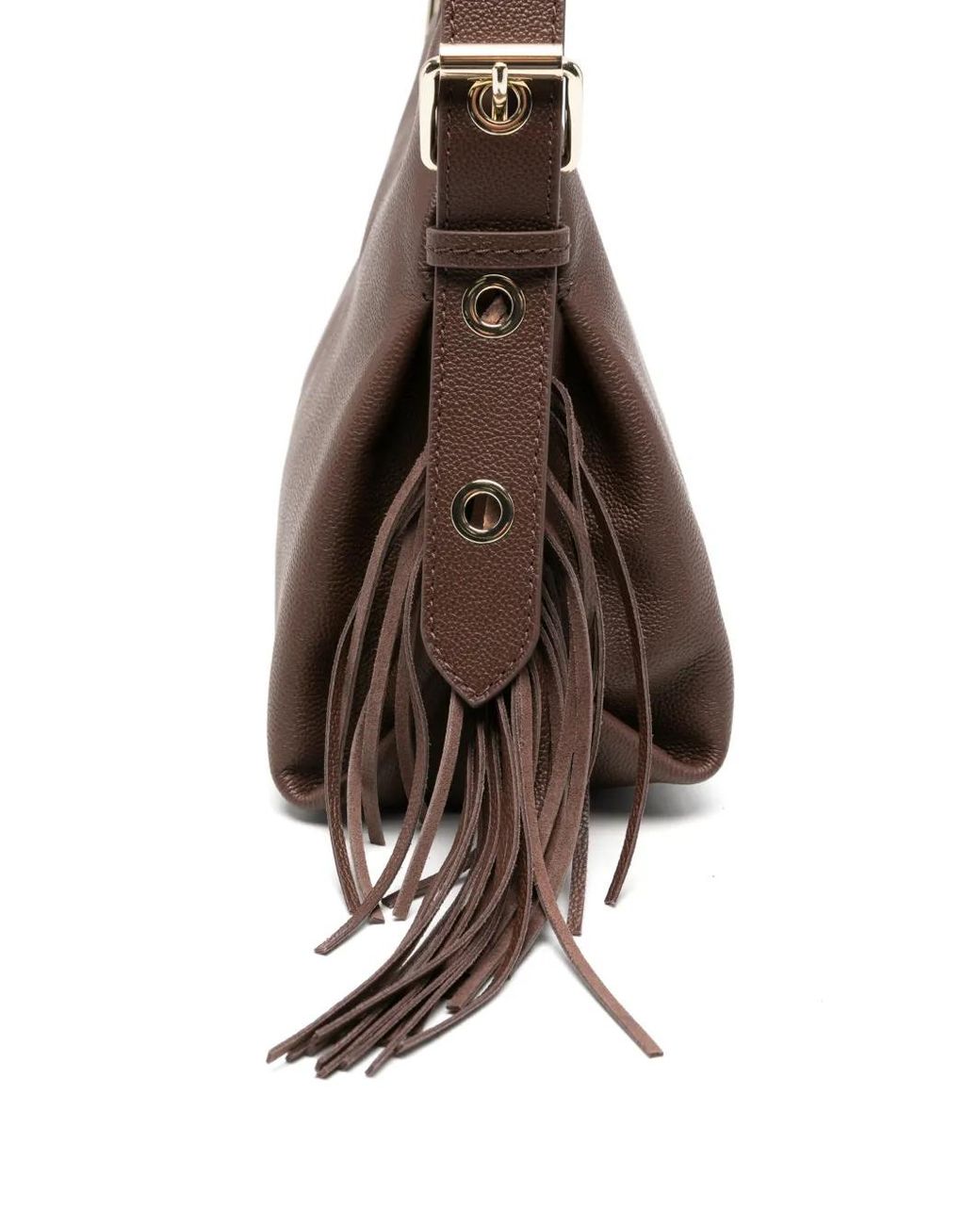 Maje Brown Grained Leather Miss M Bag