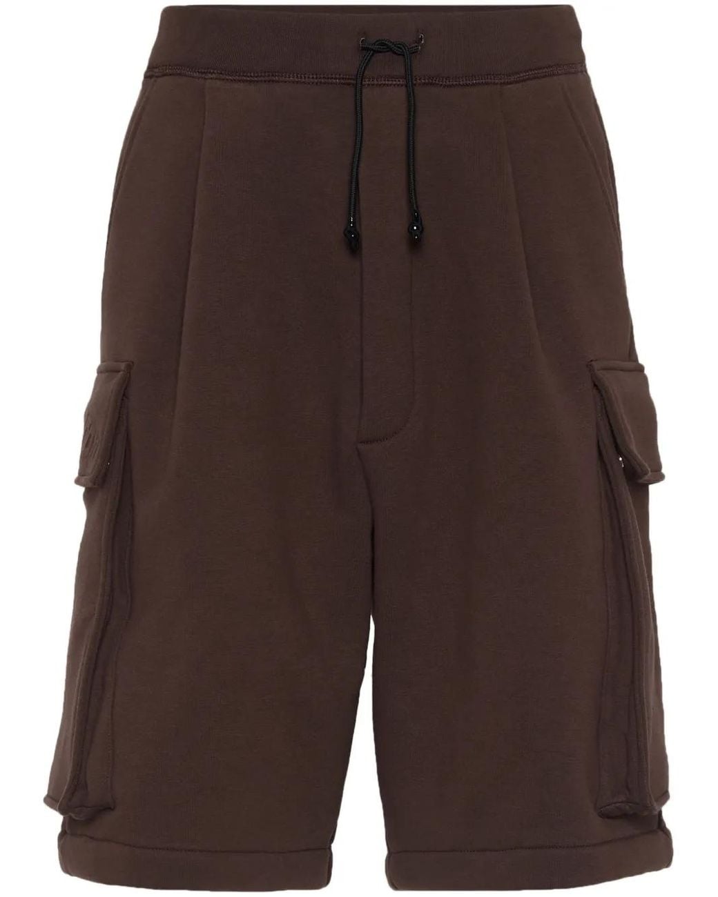DSquared² Brown Cotton Track Shorts for men