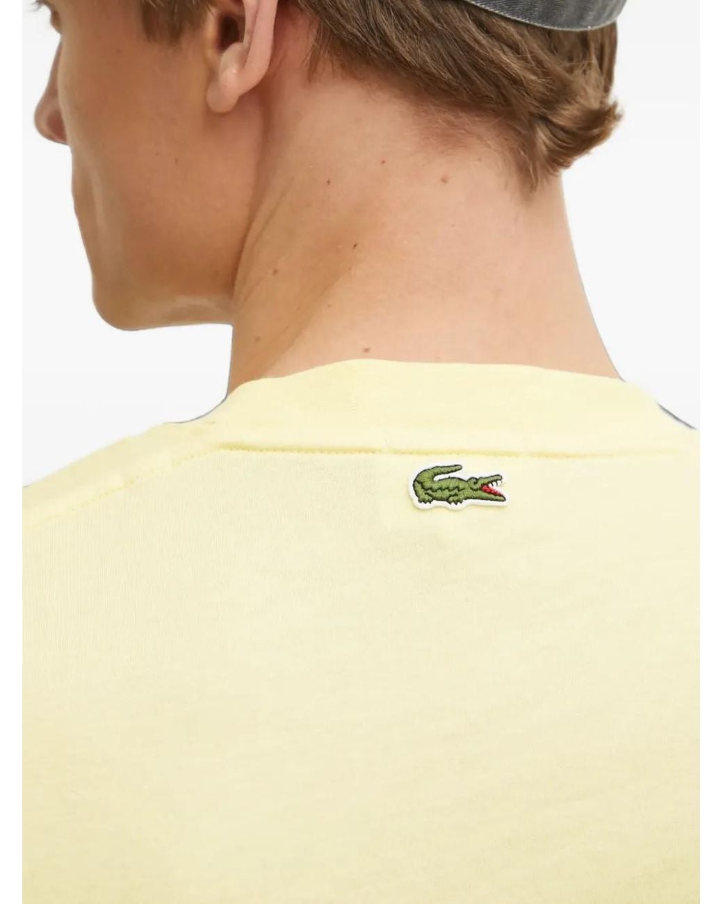 Lacoste Yellow Logo-Print Cotton T-Shirt