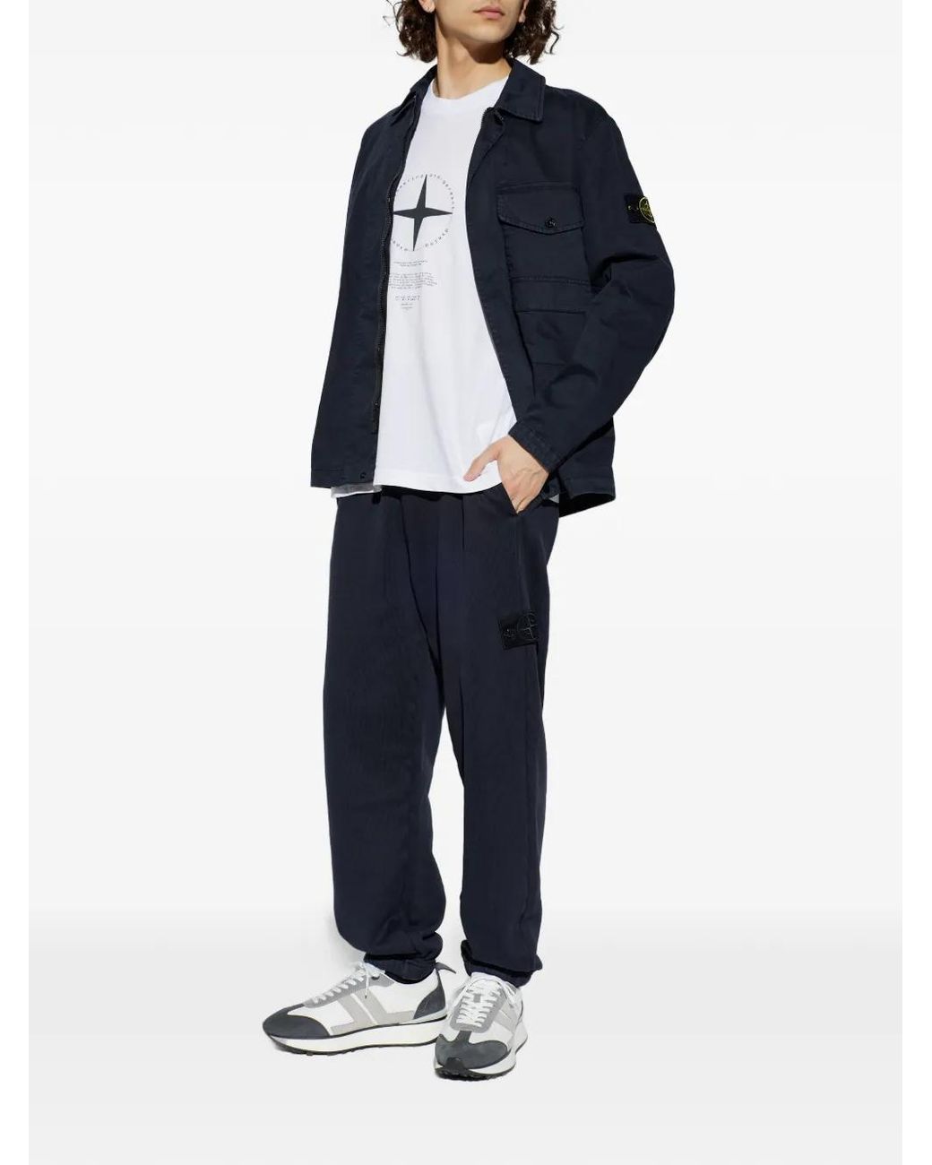 Stone Island Blue Logo-Patch Track Pants for men