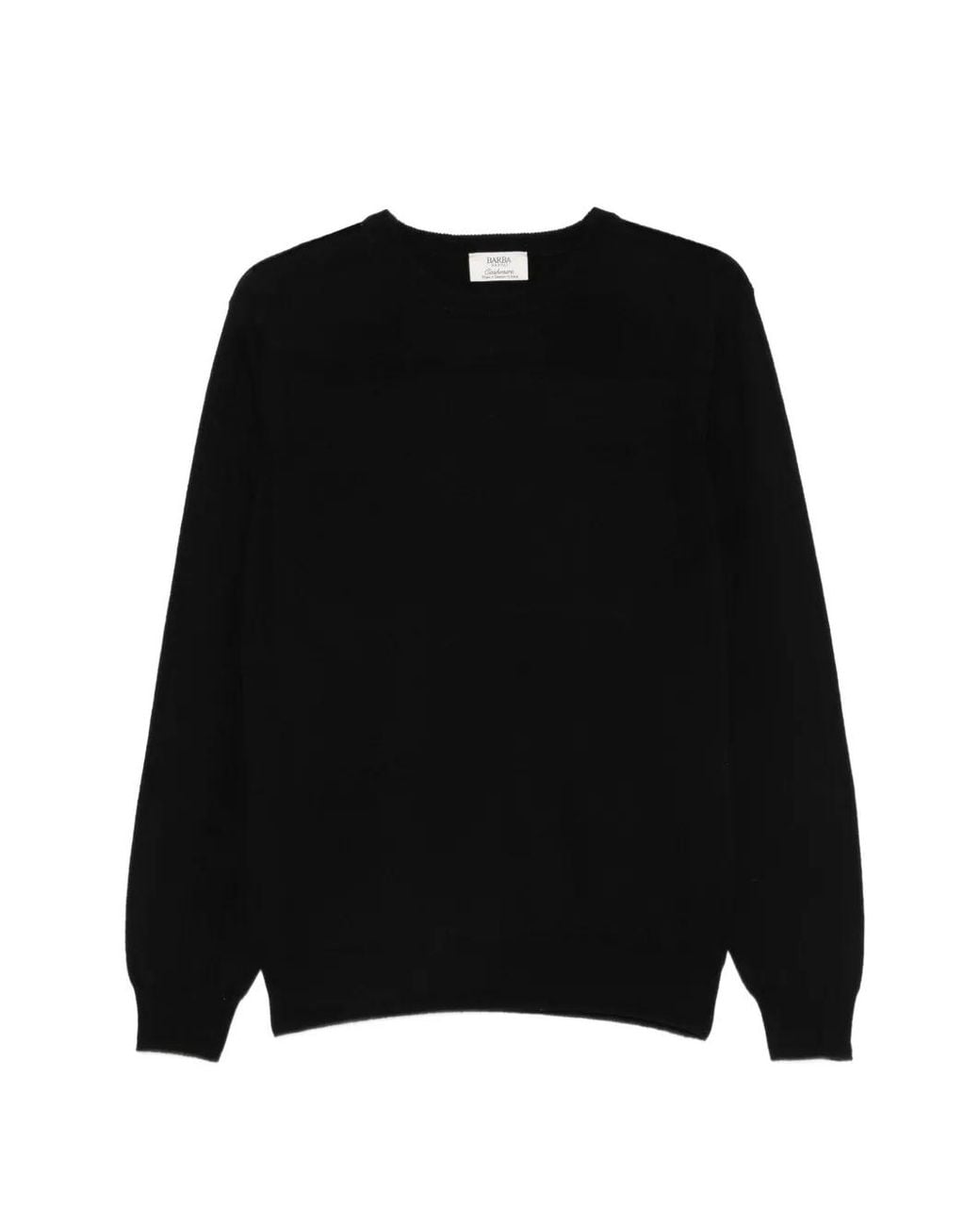 Barba Napoli Black Crew-Neck Cashmere Sweater for men