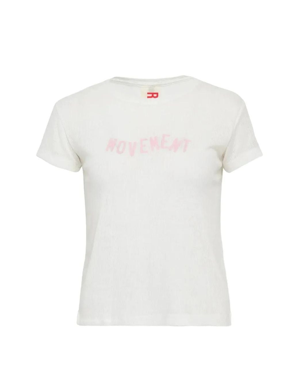 Rally Movement White Ribbed-Knit Slim-Fit T-Shirt