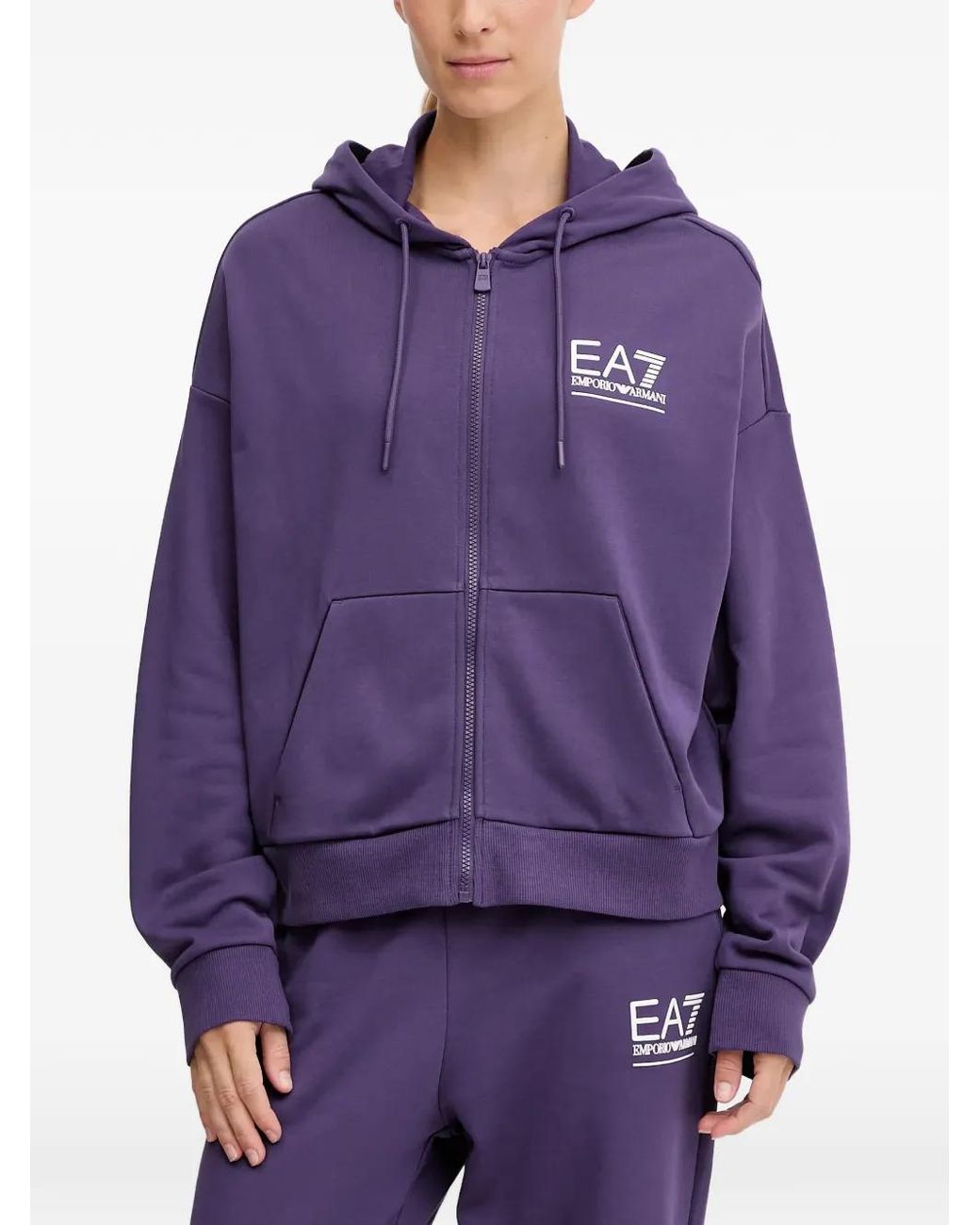 EA7 Purple Jogginganzug Mit Kapuze