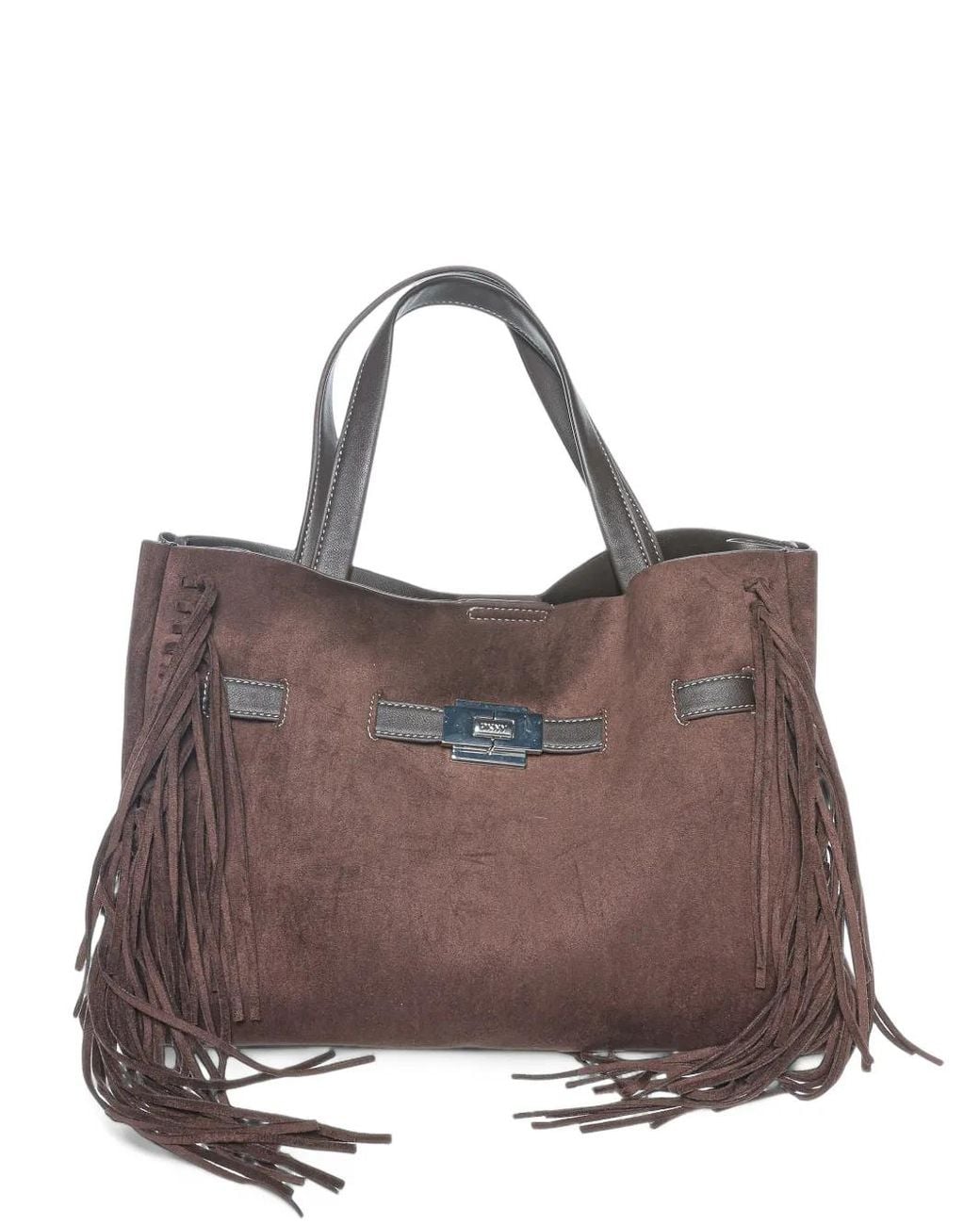 DKNY Brown Bryar Fringed Shoulder Bag