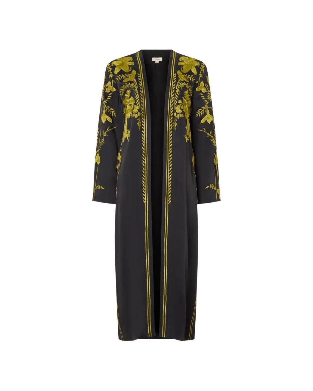 Temperley London Green Manteau Thisbe À Fleurs Brodées