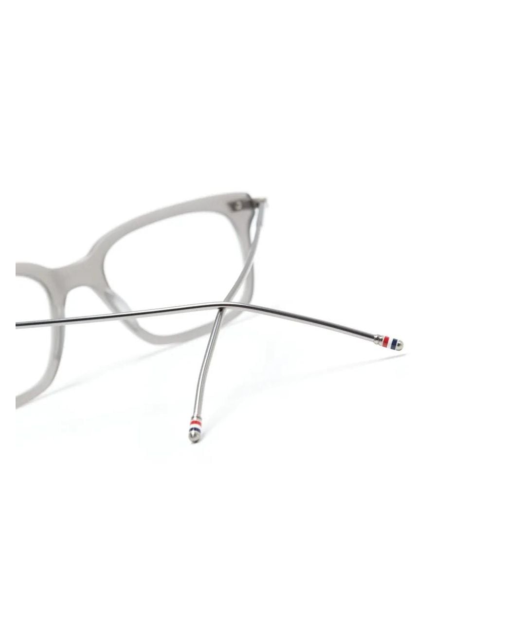 Thom Browne Gray Square-Frame Glasses