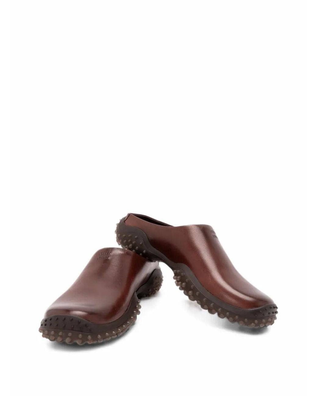 Miu Miu Brown Leather Mules