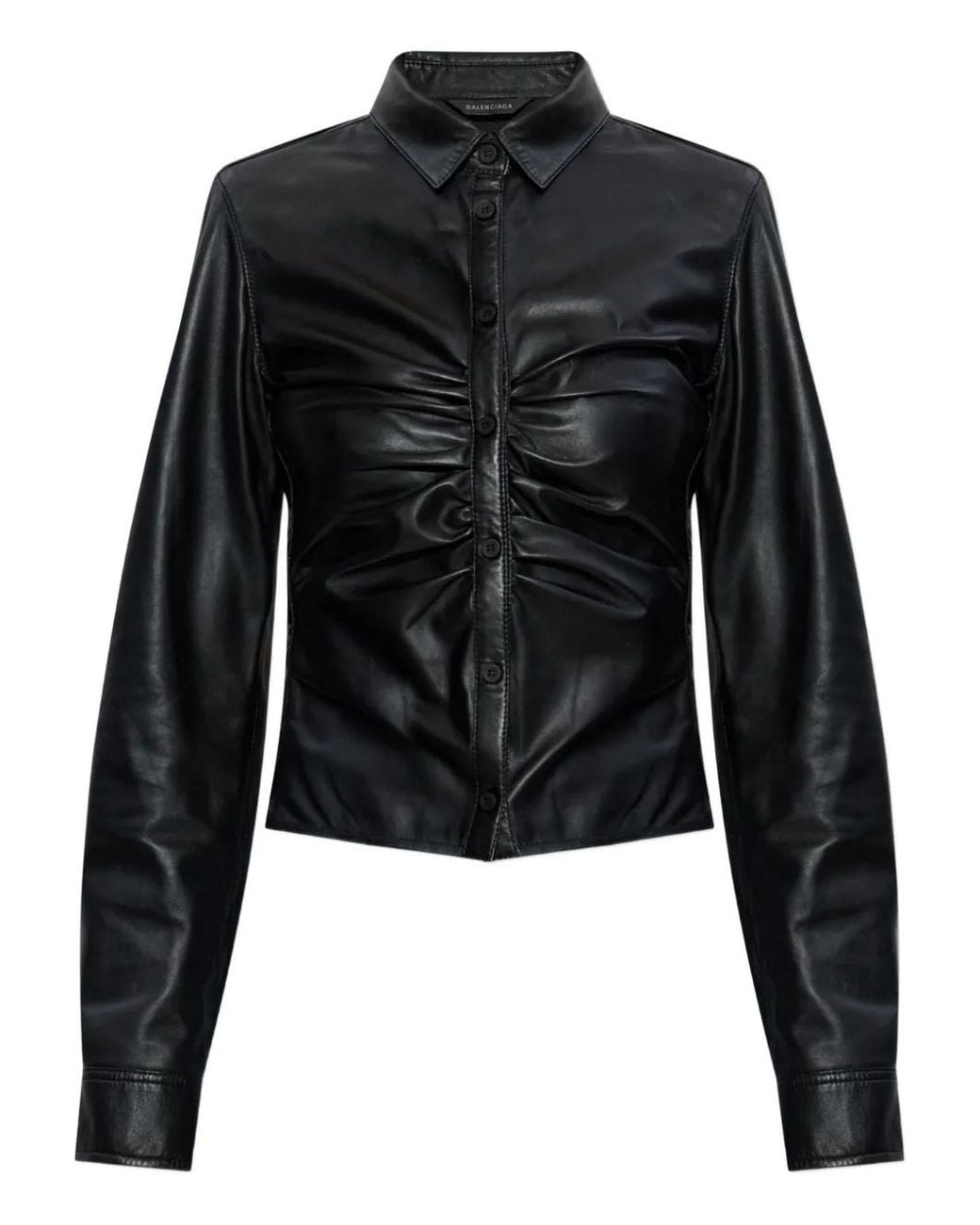 Balenciaga Black Leather Shirt
