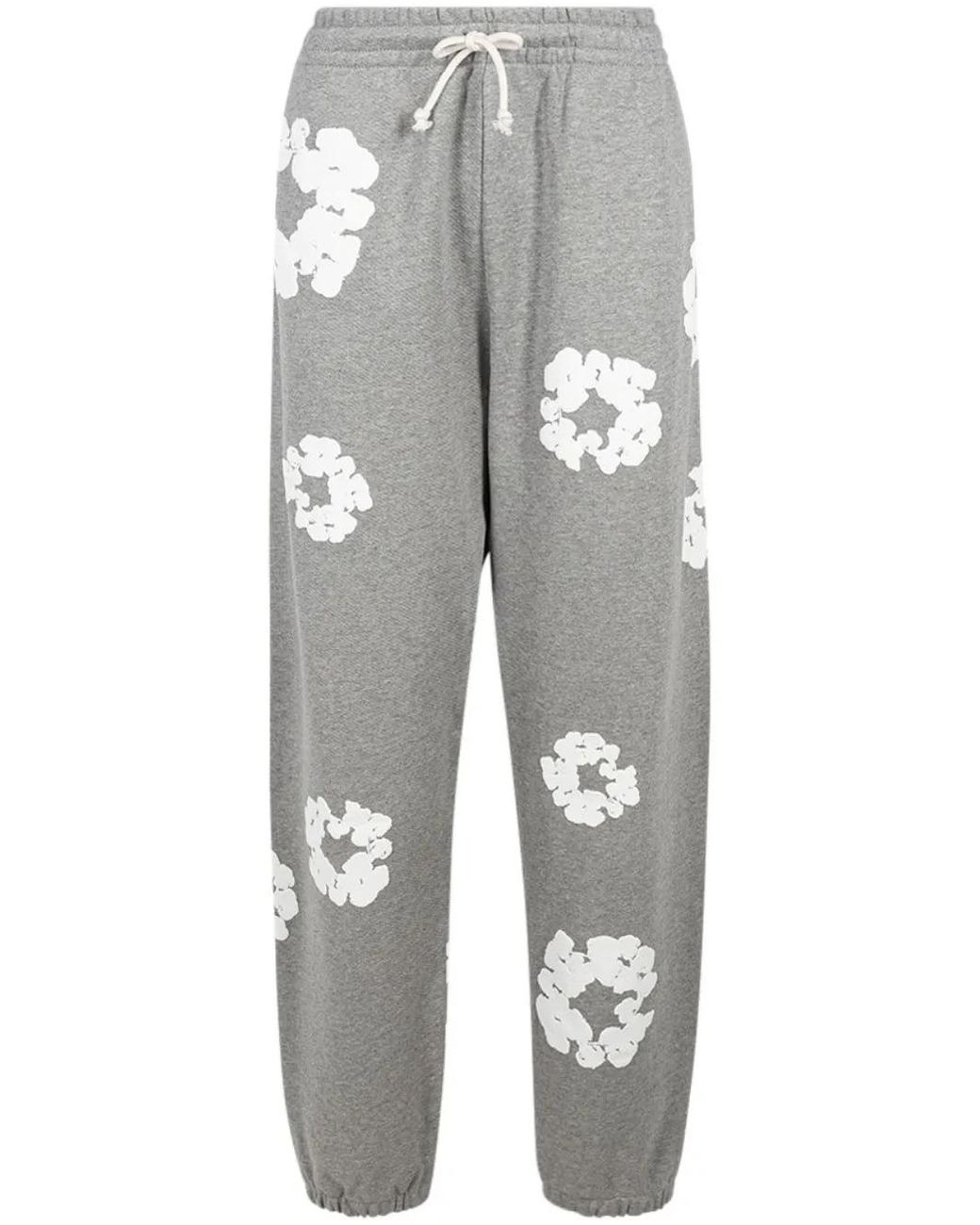 DENIM TEARS Gray Drawstring "Cotton Wreath" Track Pants for men