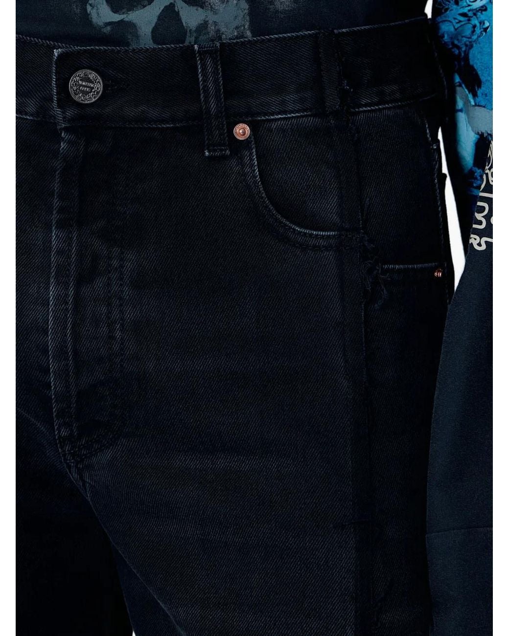 Vetements Blue Five-Pocket Distressed-Finish Jeans for men