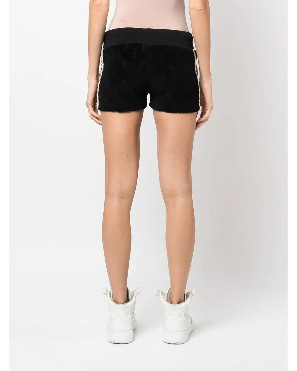 Philipp Plein Black Monogram Drawstring Shorts