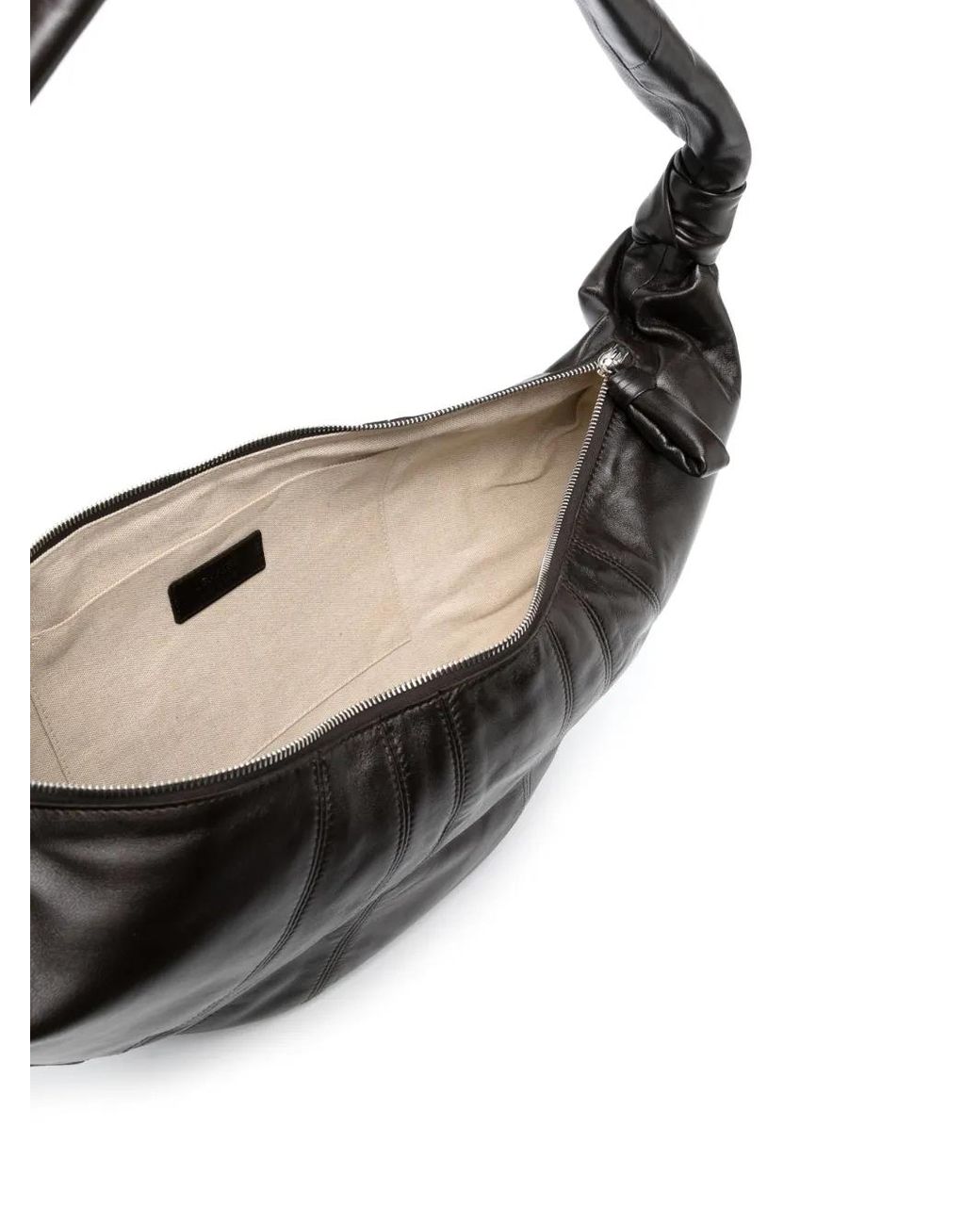 Lemaire Black Large Croissant Leather Shoulder Bag for men