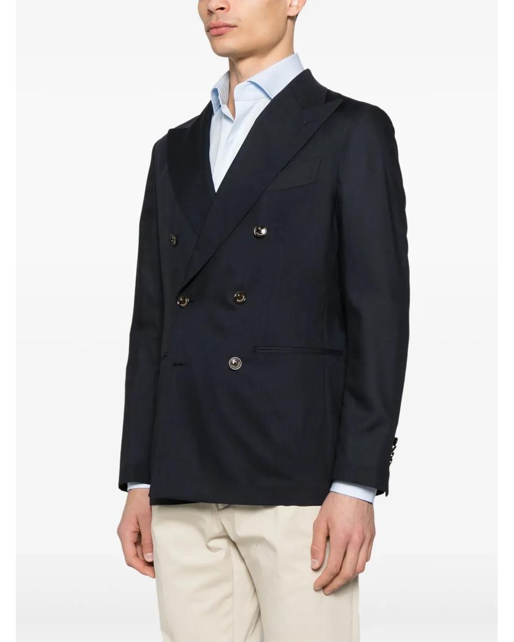 Montecore Blue Virgin Wool Blazer for men