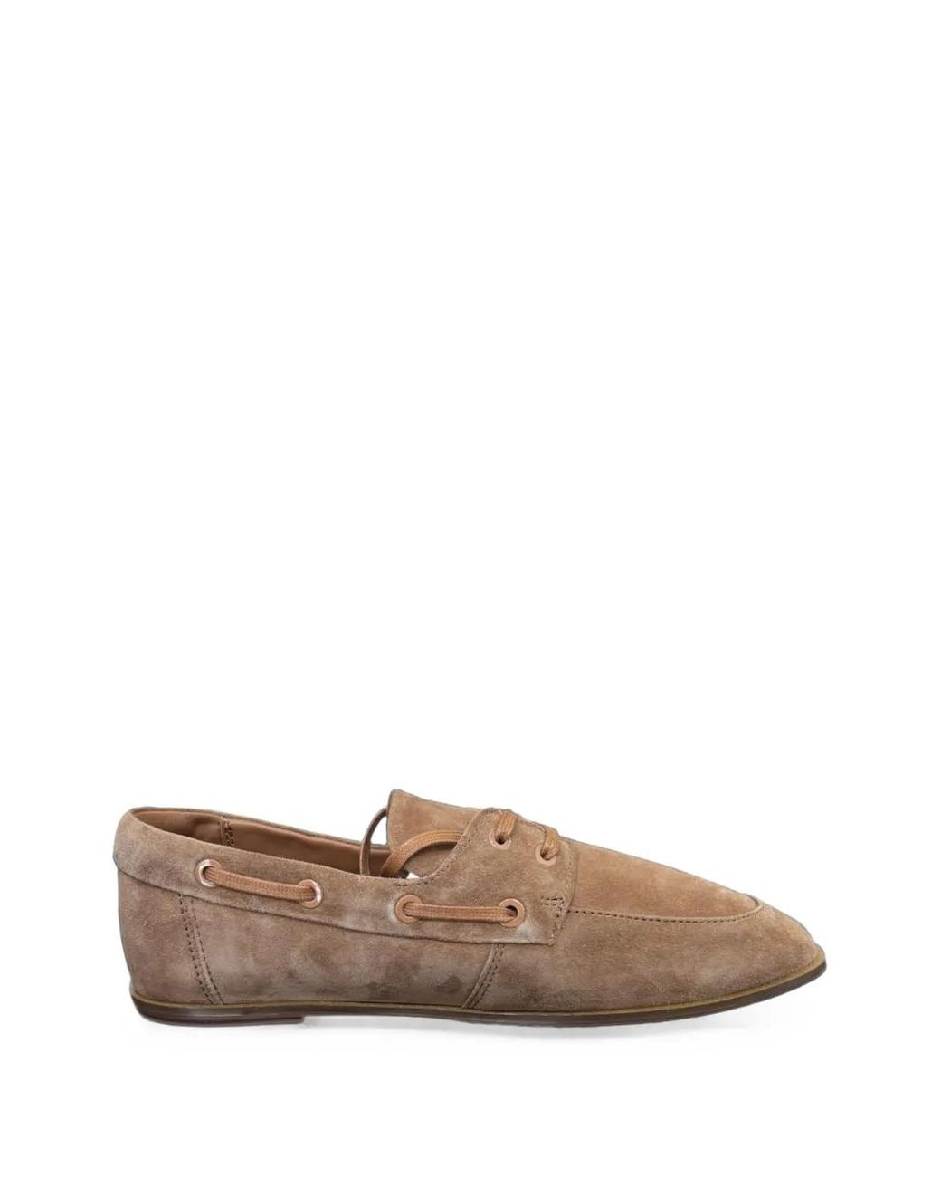 Calvin Klein Brown Lace-Up Suede Boat Shoes