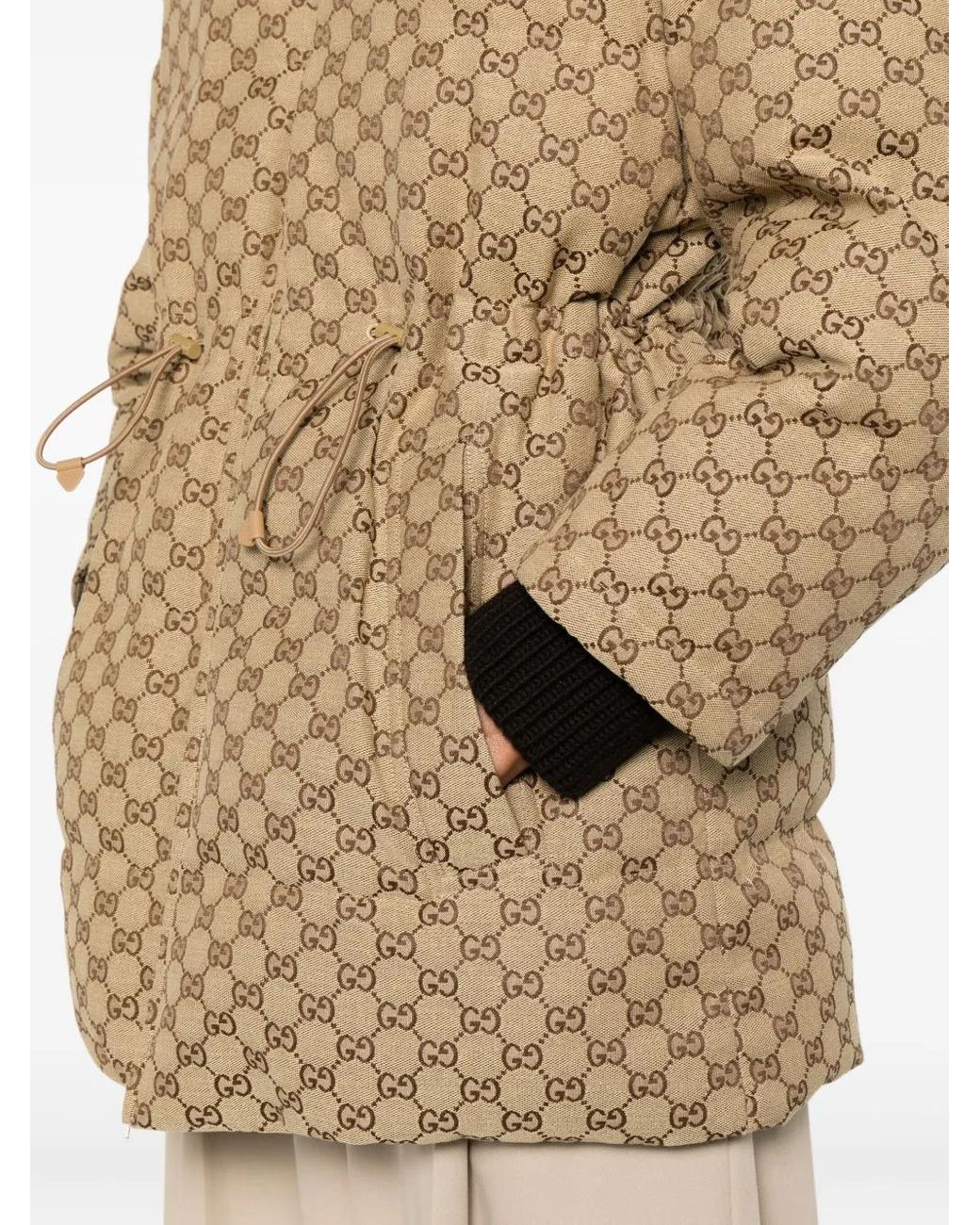 Gucci Natural Gg Fabric Down Jacket