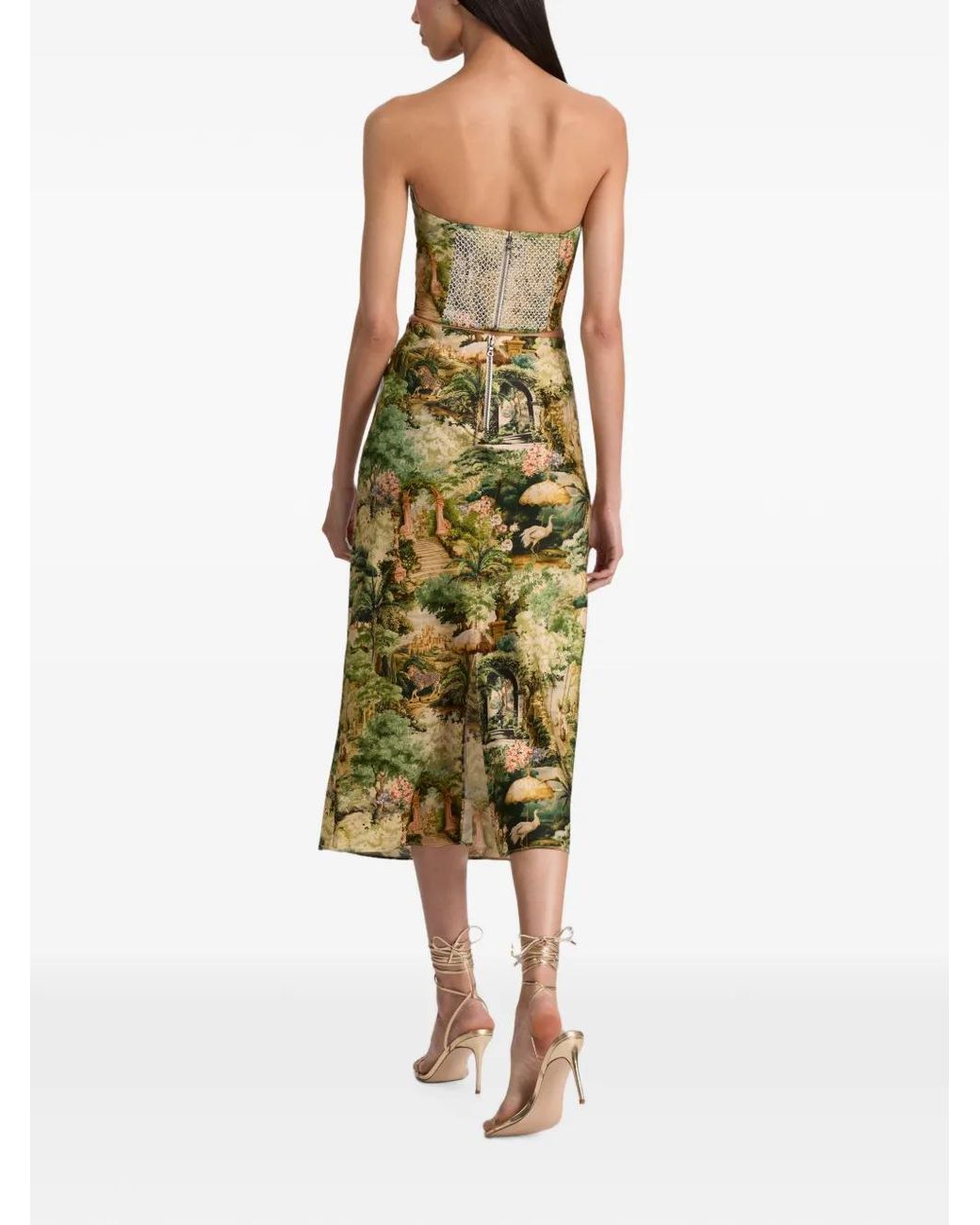 Alice + Olivia Green Maeve Midi Skirt