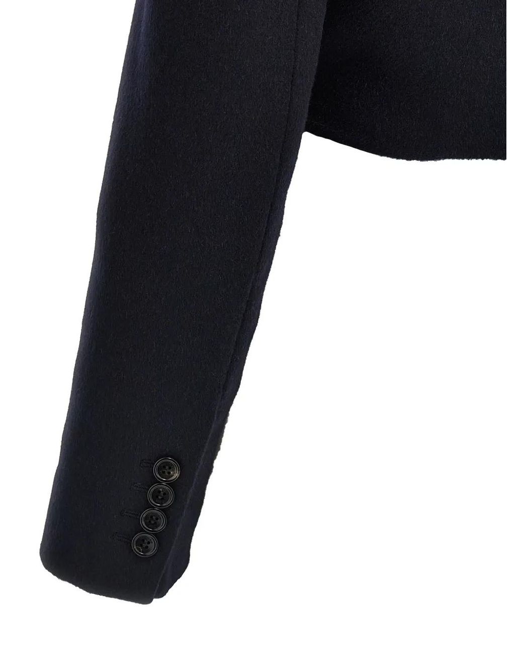 Max Mara Blue Tie-Front Notched-Lapel Jacket