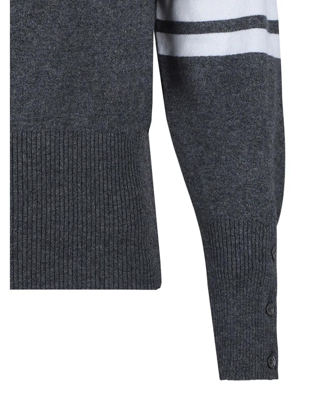 Thom Browne Klassischer 4-Bar Kaschmirpullover in Black für Herren