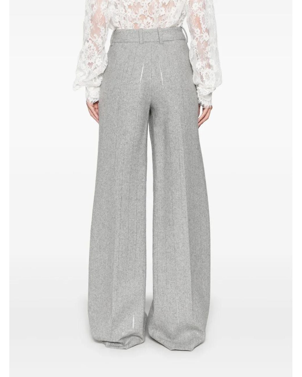 Ermanno Scervino Gray Pinstriped Bootcut Trousers
