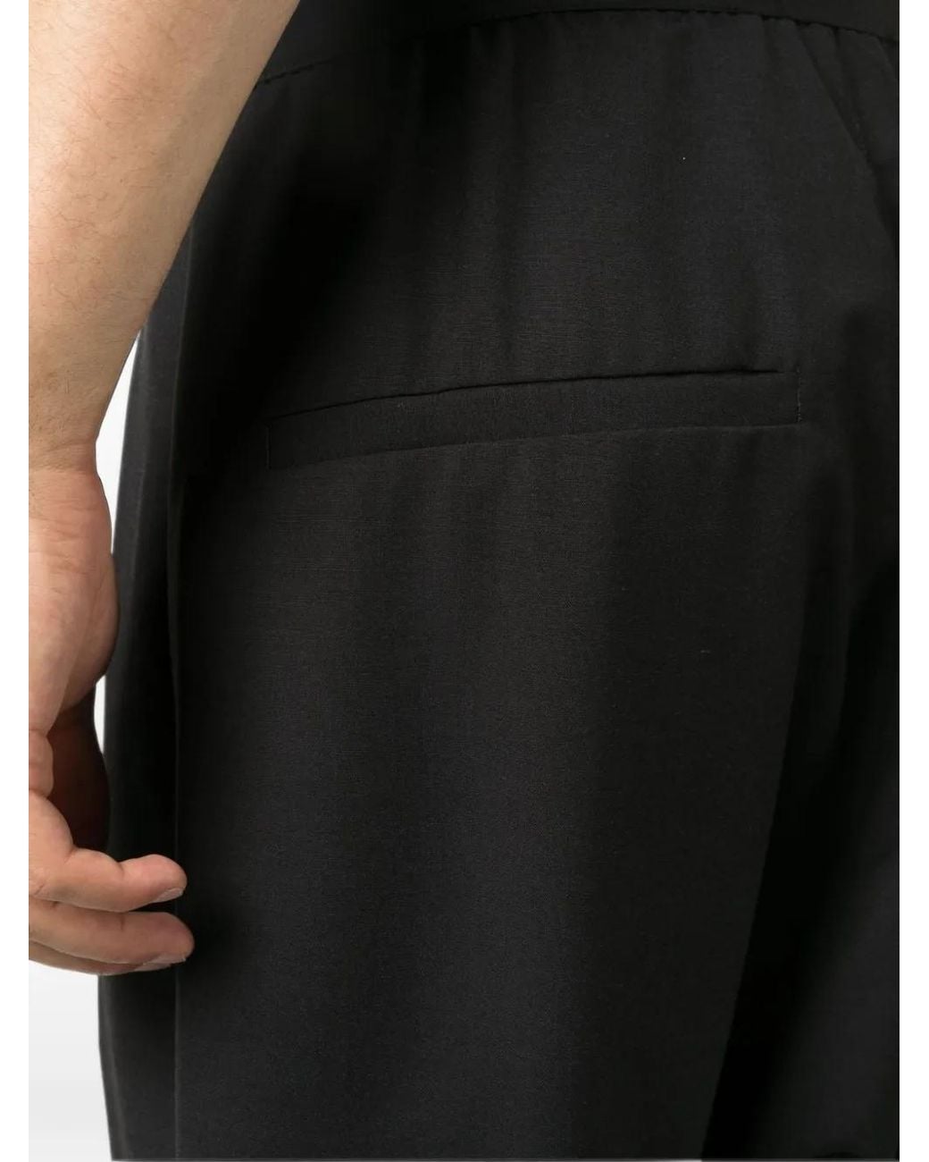 Tessitura Body Couture Black Tapered Drop-Crotch Trousers for men