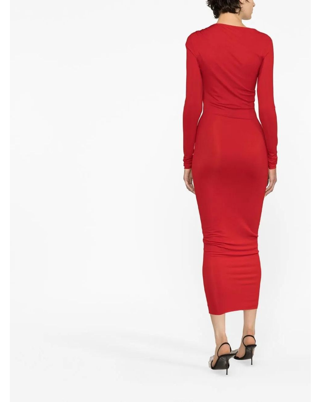 Abito Midi Con Inserti di Alexandre Vauthier in Red