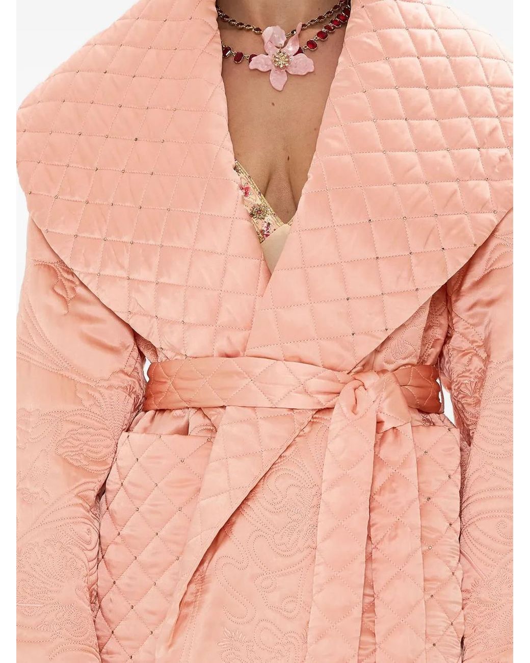 Camilla Pink Blossom And Brushstrokes Coat