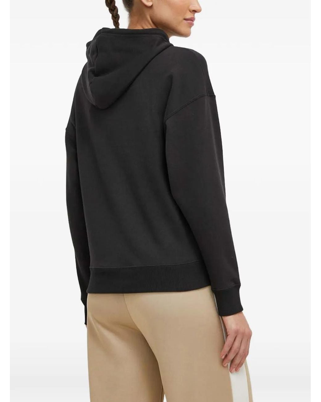 PUMA Black Logo-Print Drawstring Hoodie