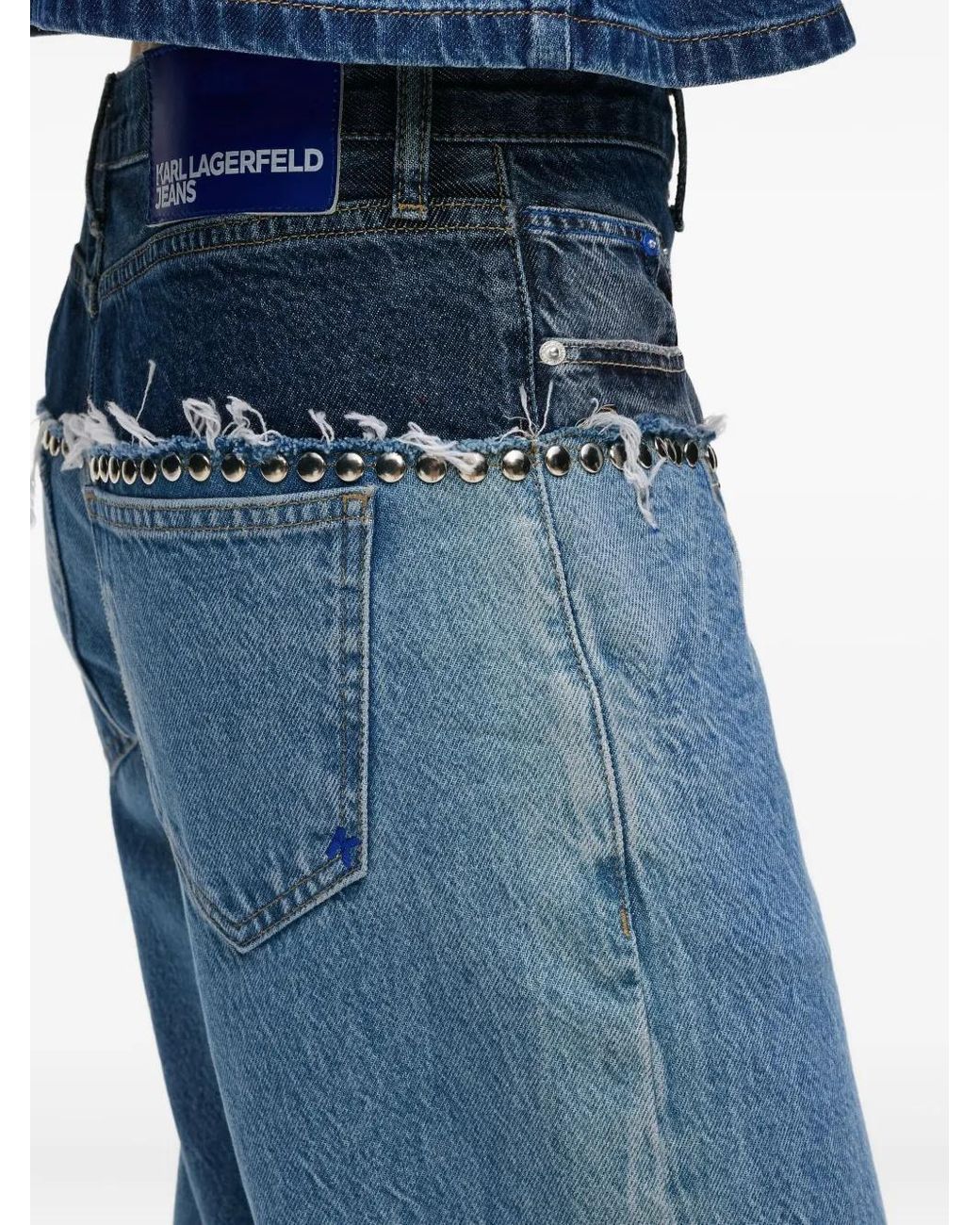 Karl Lagerfeld Blue Studded Jeans