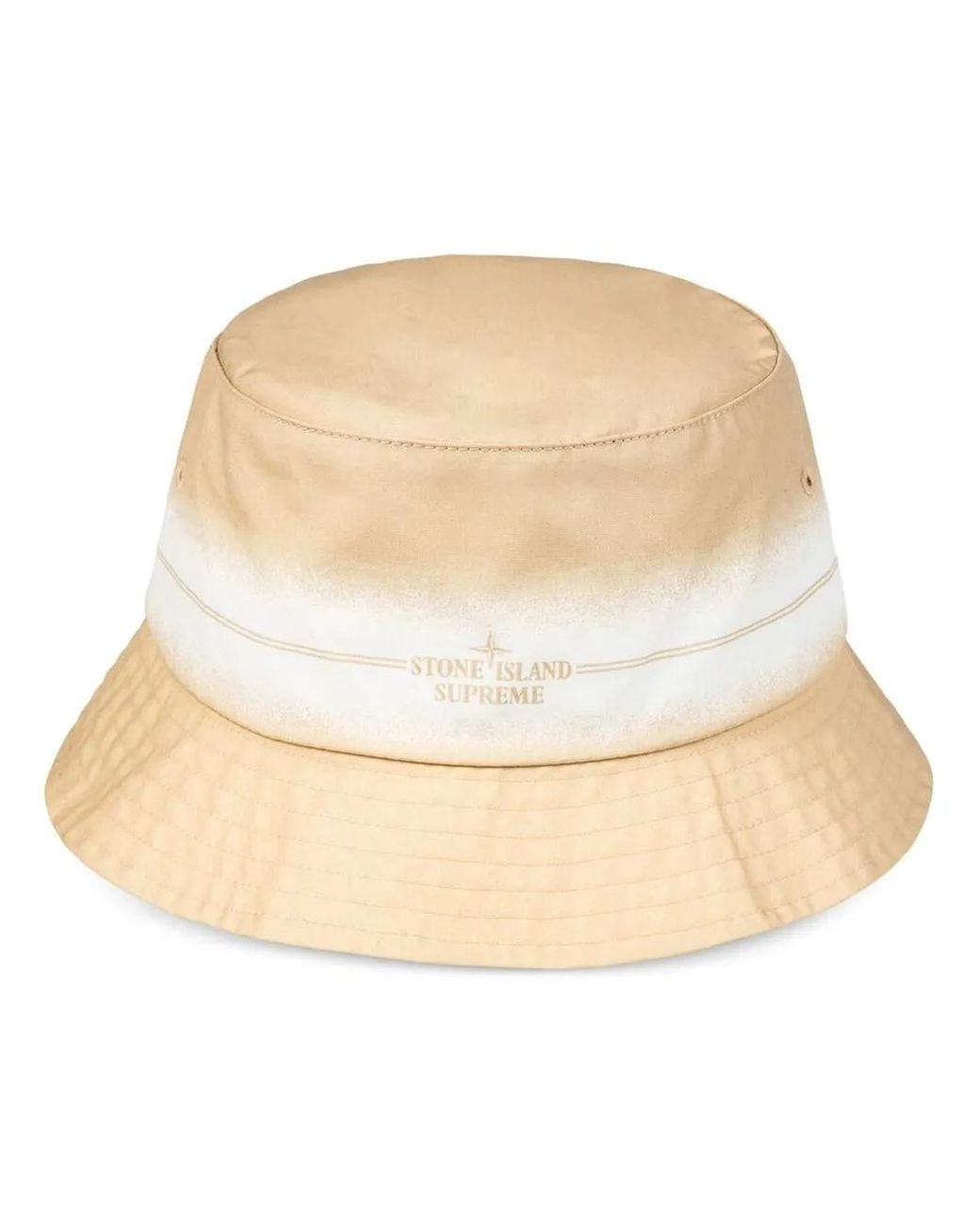 Supreme Natural X Stone Island Stripe-Detail Crusher Hat