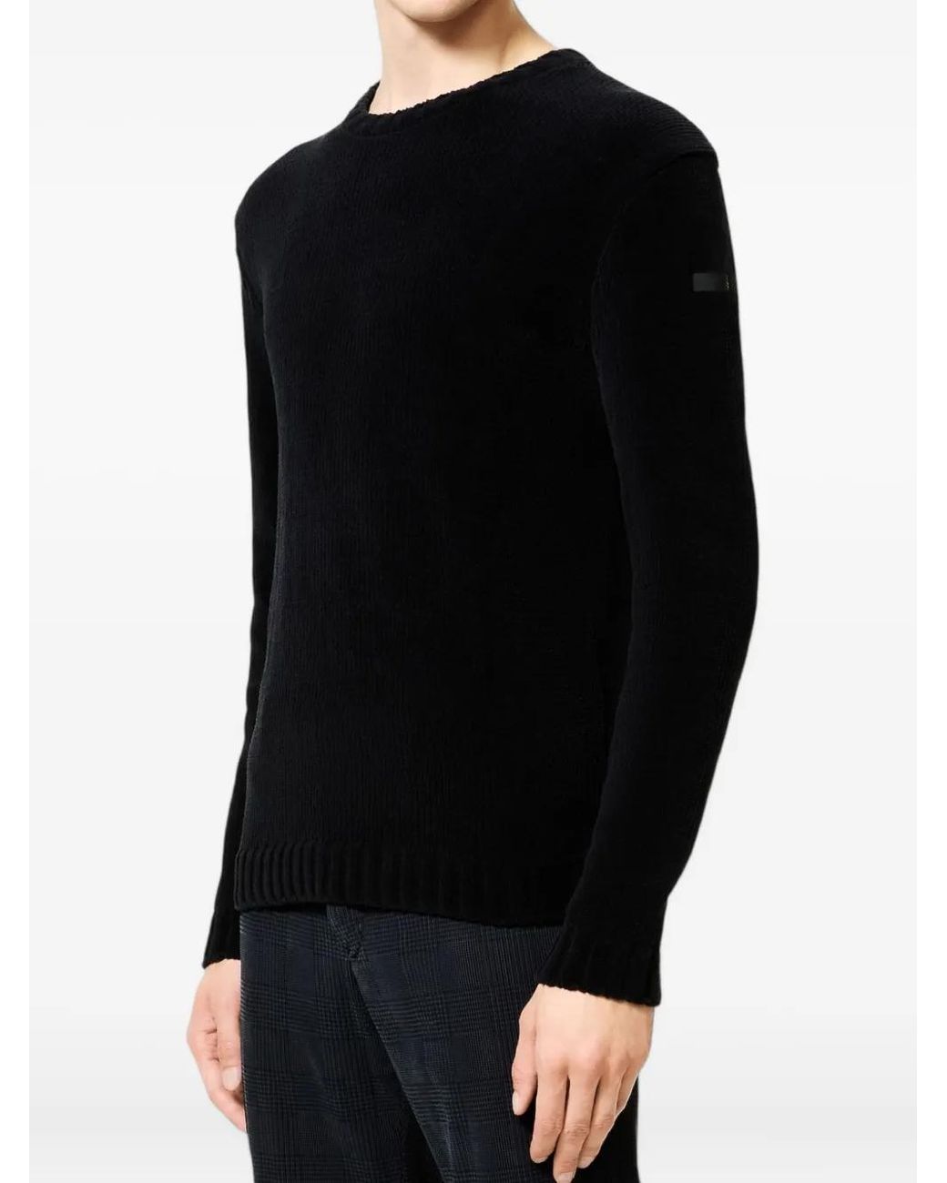 Rrd Black Round Knit Sweater for men