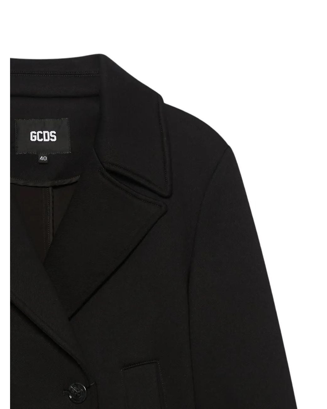 Gcds Black Double-Breasted Welt-Pocket Jacket