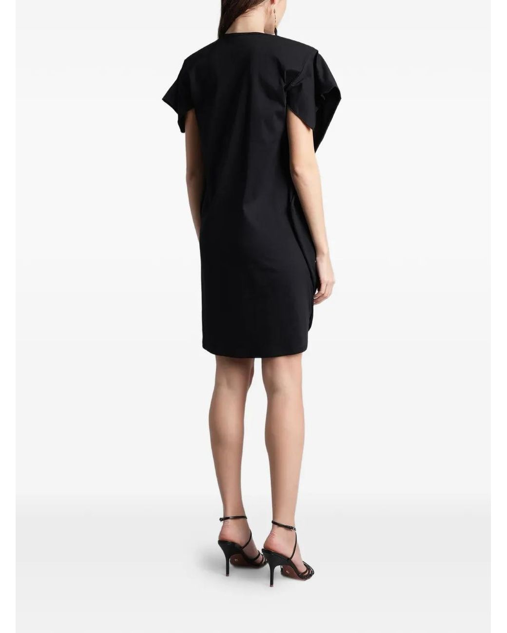 IRO Black Aslan Short-Sleeve Cotton Mini Dress