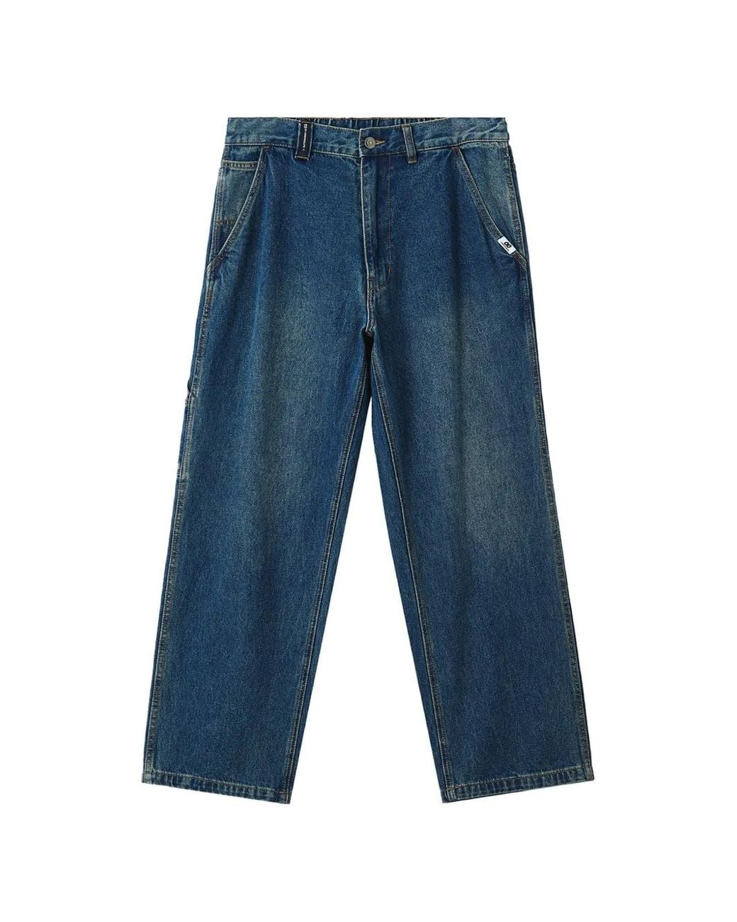 Chocoolate Blue Button-Up Straight-Leg Jeans for men