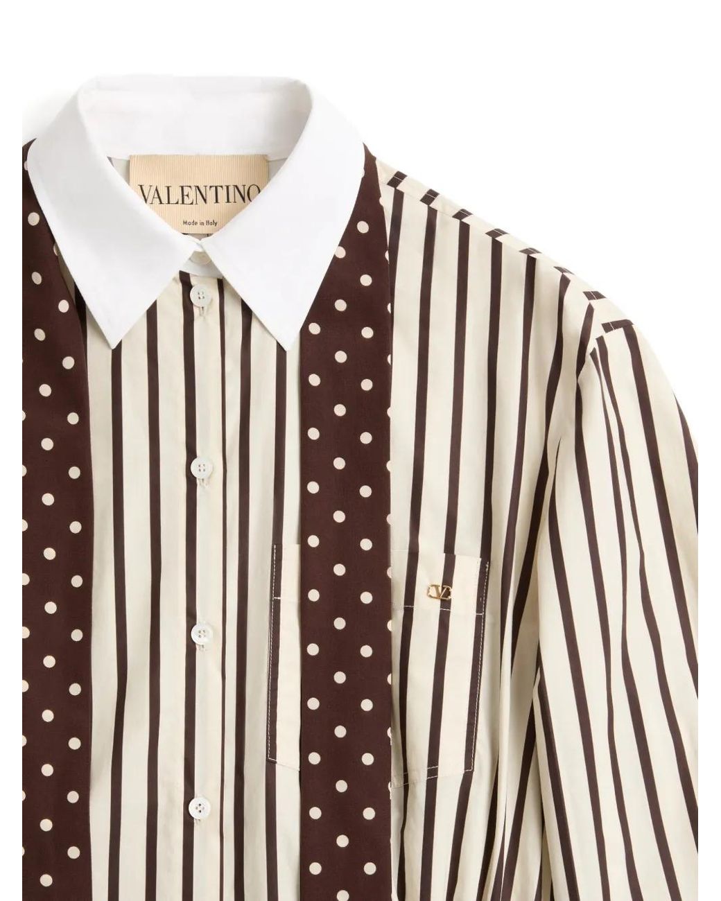 Valentino Garavani White Robe Courte En Popeline À Rayures