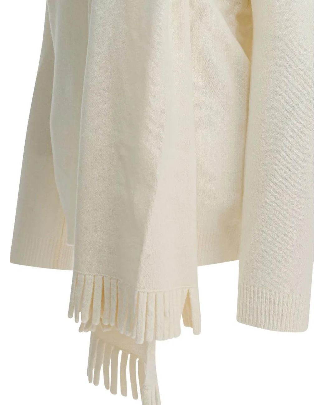 Sandbeige White Pullover Mit Fransen