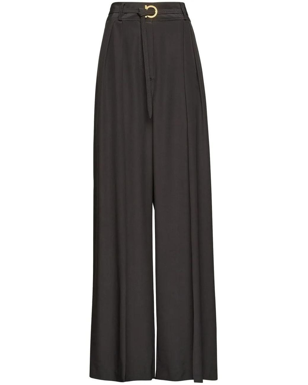 Ferragamo Black Wide Trousers