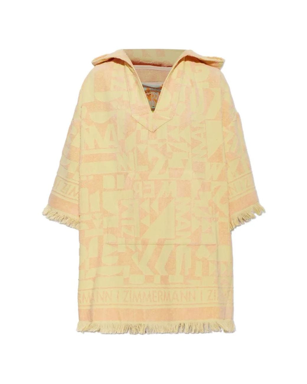 Zimmermann Natural Solstice Logo-Jacquard Beach Mini Dress