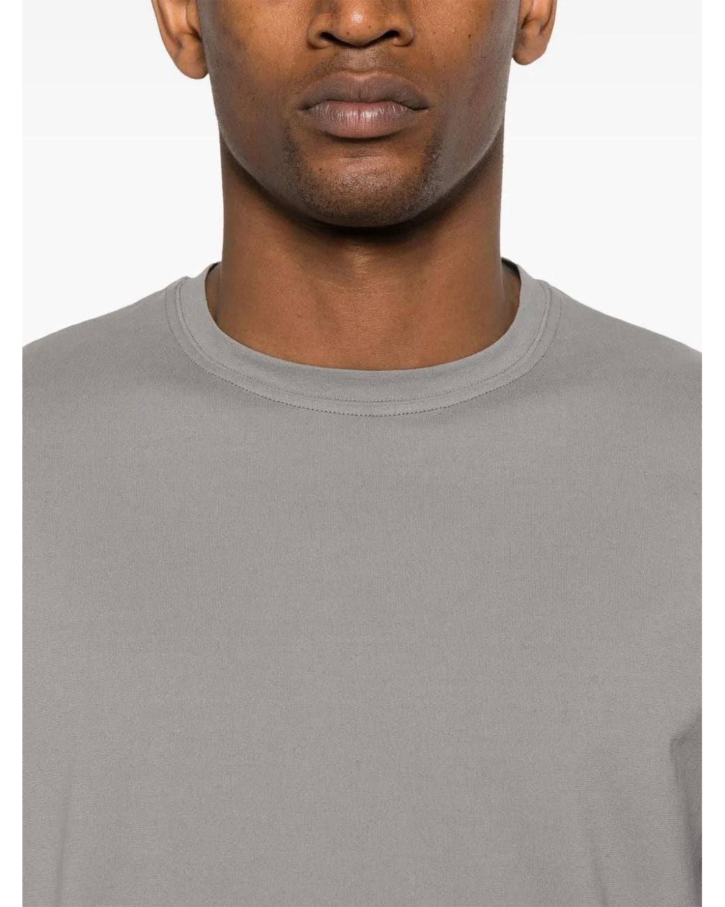 Fedeli Gray Short-Sleeve Cotton T-Shirt for men