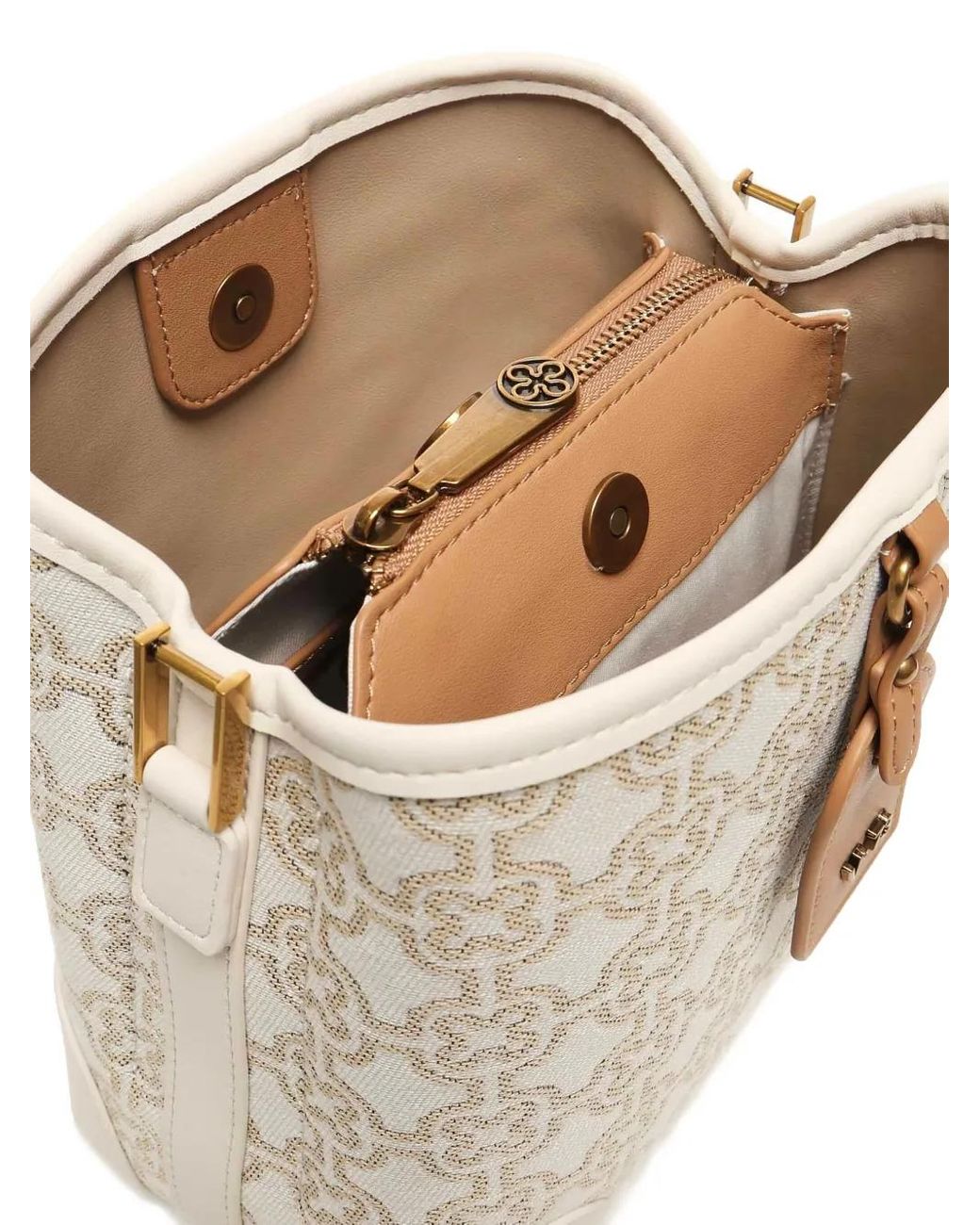 V73 Natural Harriet Monogram Bucket Bag