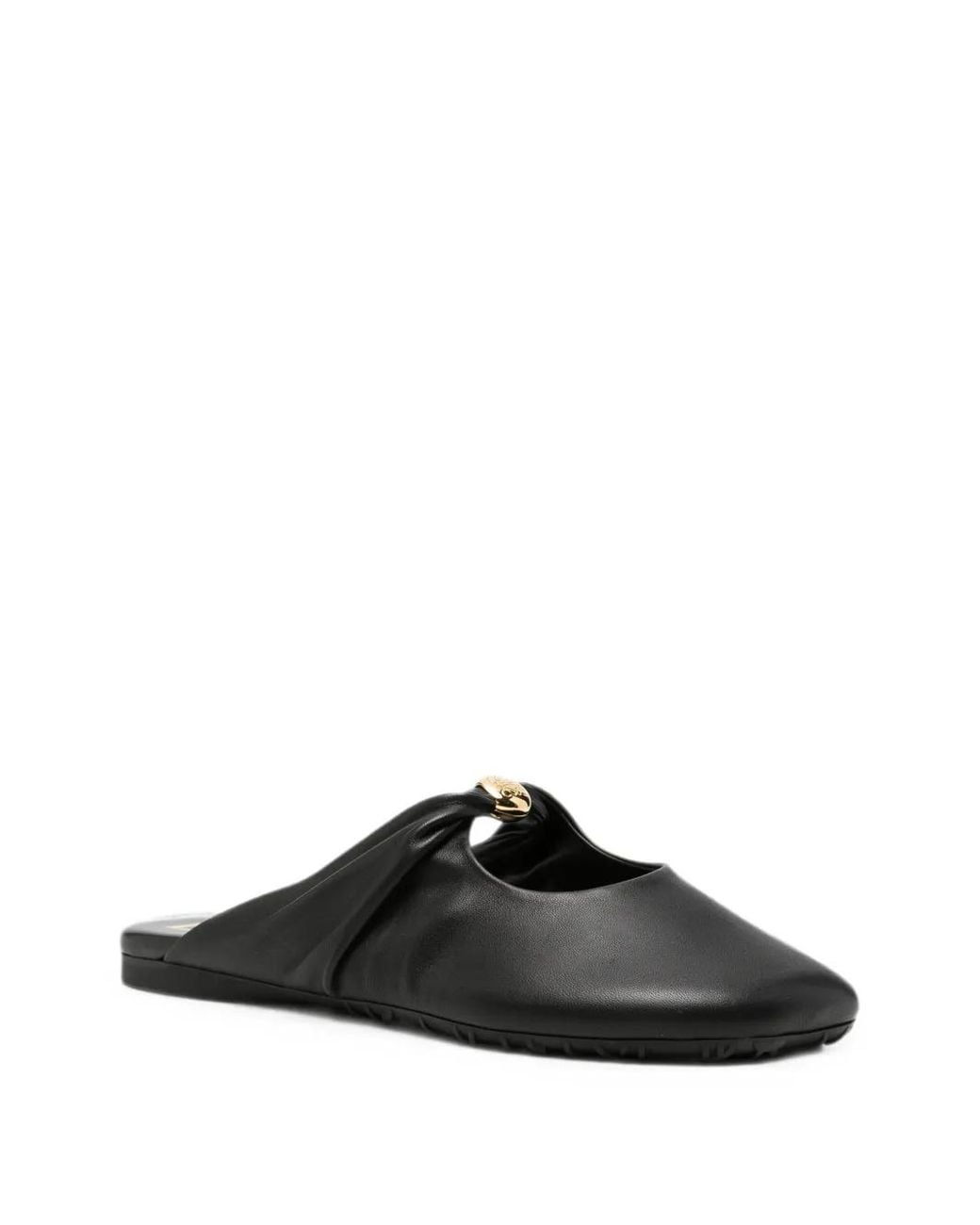 Loewe Black Pebble Soft Leather Slippers