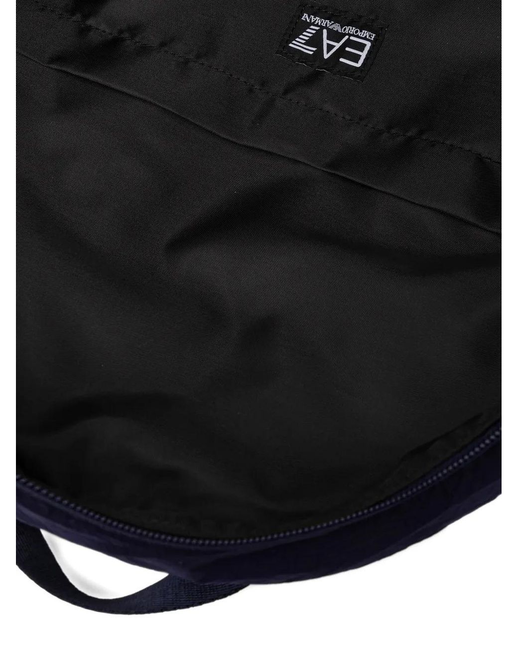 EA7 Blue Sac À Dos À Détail De Logo