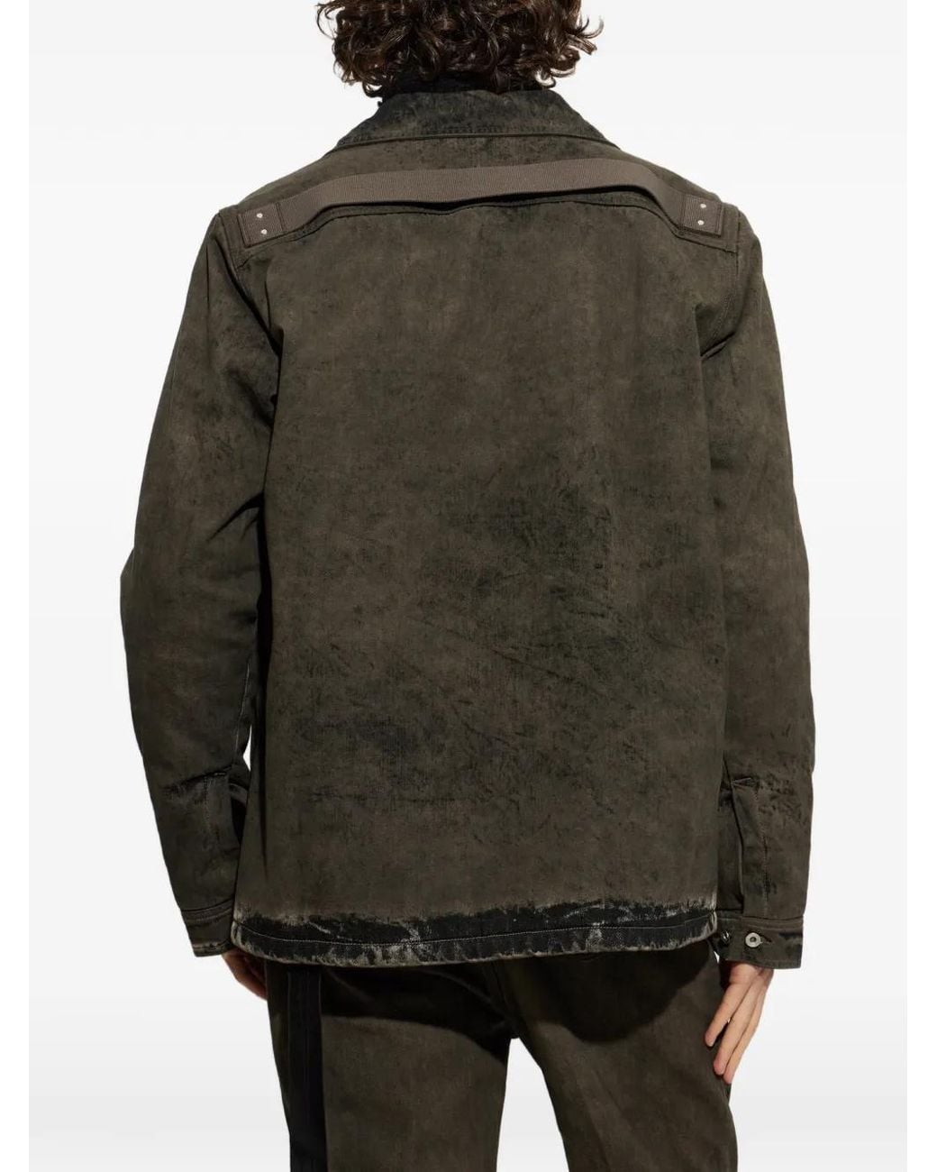 Rick Owens Green Brad Faded-Effect Denim Jacket for men