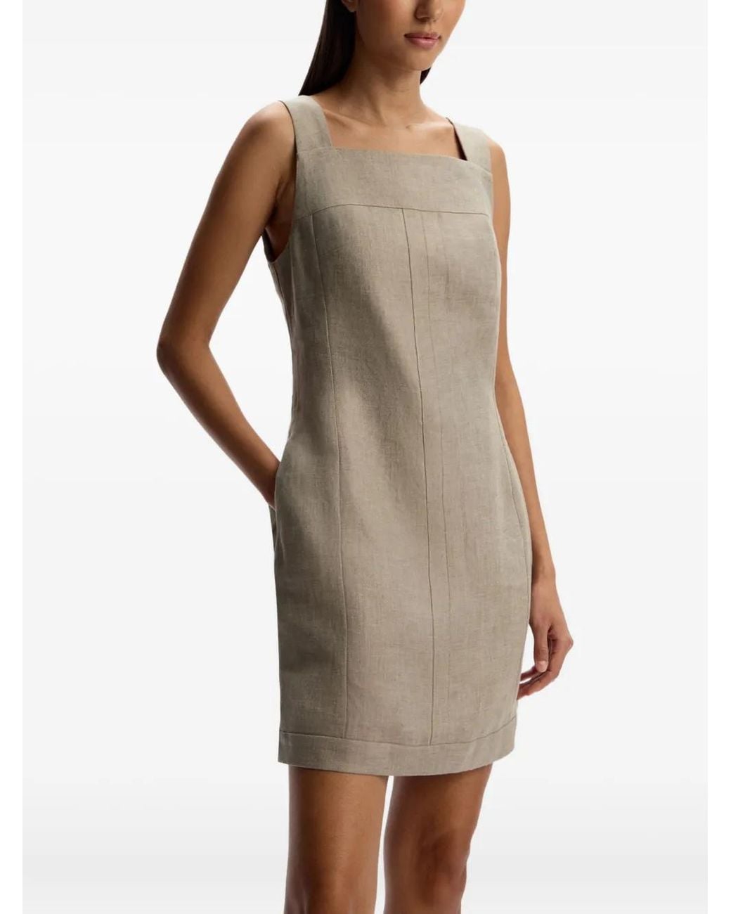 12 STOREEZ Natural Linen Mini Dress