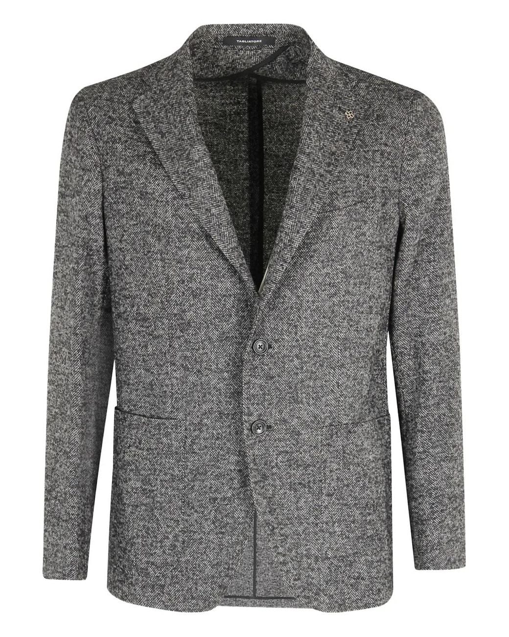 Tagliatore Gray Spinata Peak-Lapel Jacket for men