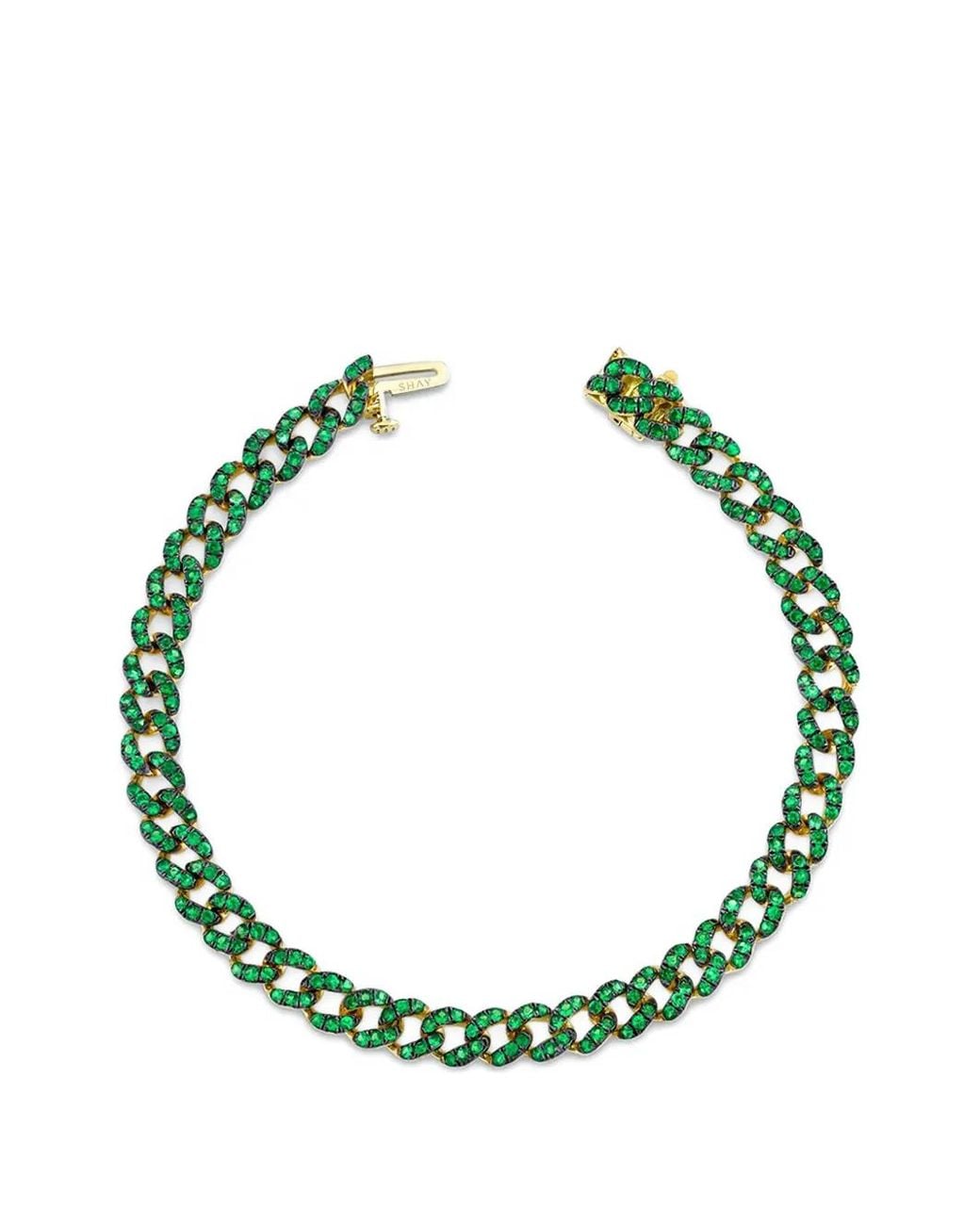 SHAY Green Garnet Cable-Link Bracelet