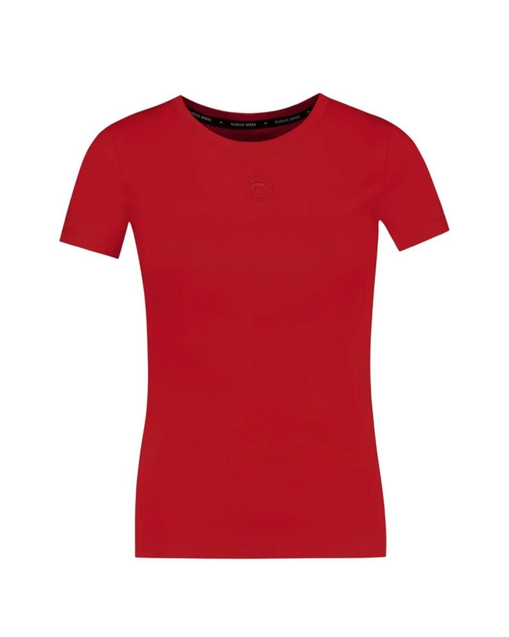 MARINE SERRE Red Moon Logo Ribbed Baby-Fit T-Shirt