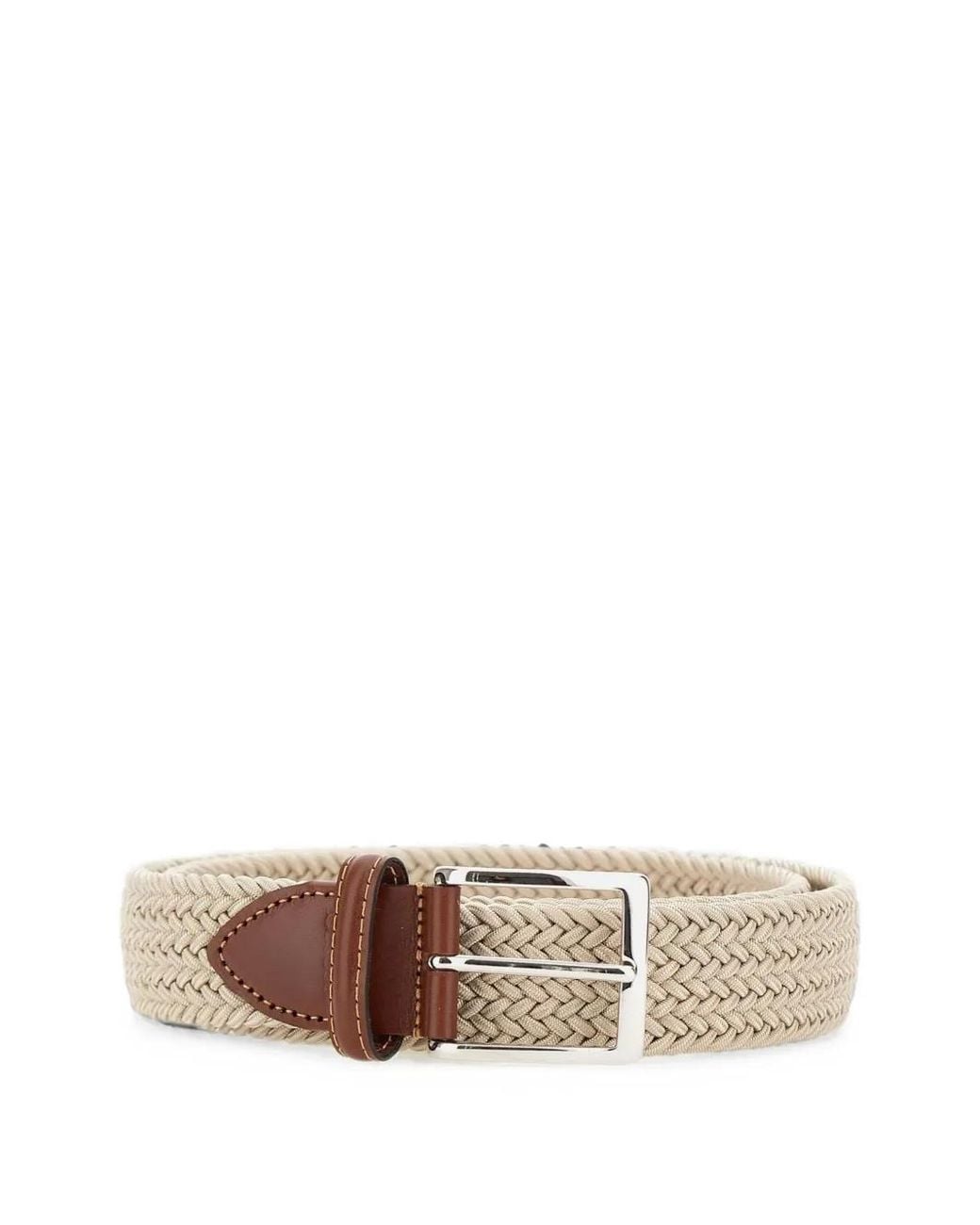 Athison Natural Summer Woven Buckle Belt for men